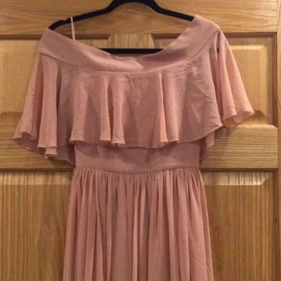 The PopulationViolet Off the Shoulder ChiffonGown - Picture 2 of 12